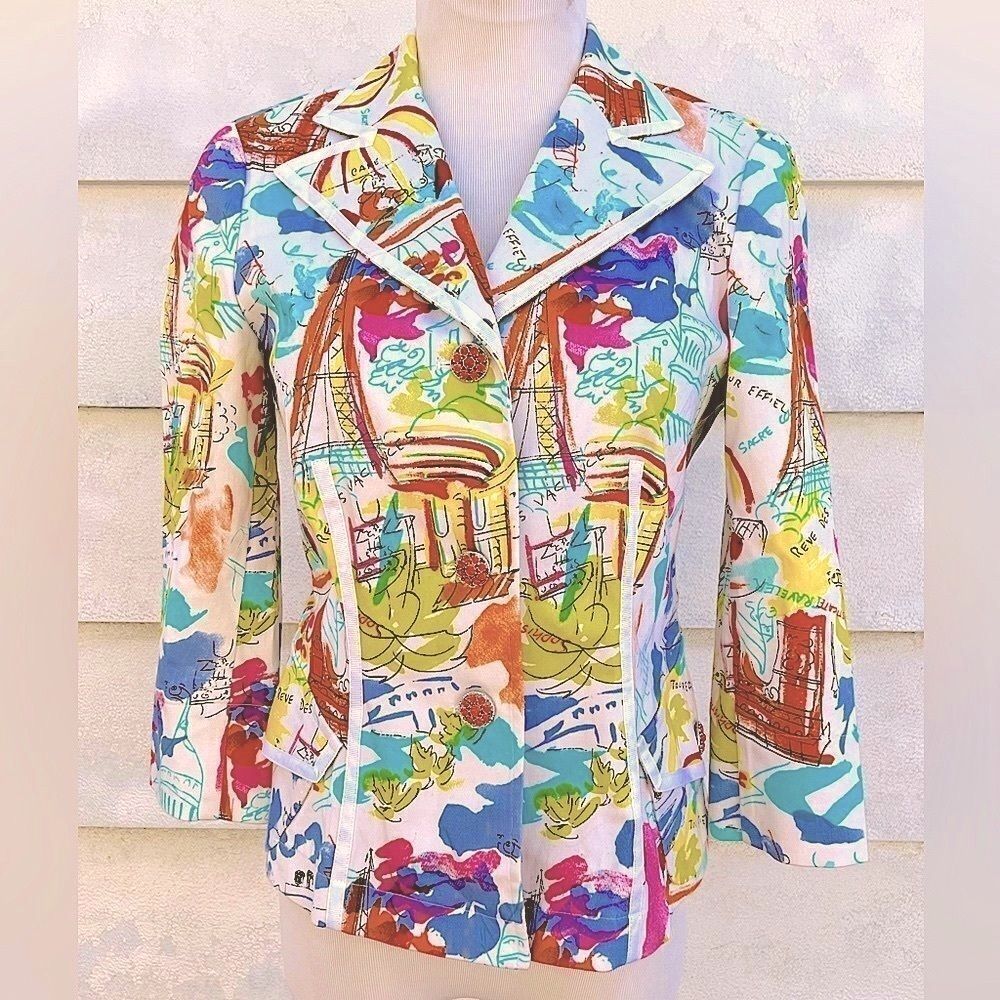 Renfrew Collections Floral Blazer Size 6 Aa3